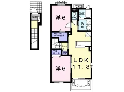 アトレ神埼I(2LDK/2階)の間取り写真