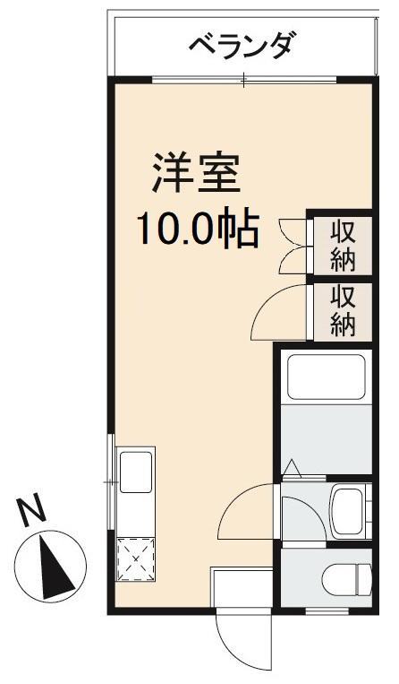 ウッドネスト香西(ワンルーム/3階)の間取り写真
