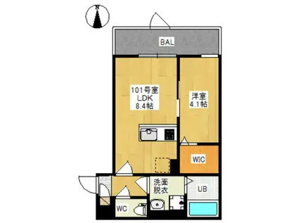 REGALEST LUXE(1LDK/1階)の間取り写真