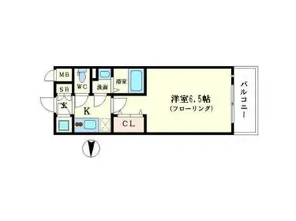 エスリード大阪シティグランツ(1K/3階)の間取り写真