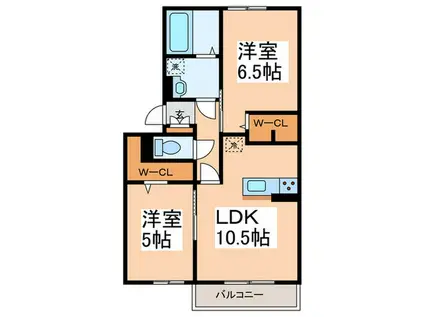 リバーサイドガーデン(2LDK/2階)の間取り写真
