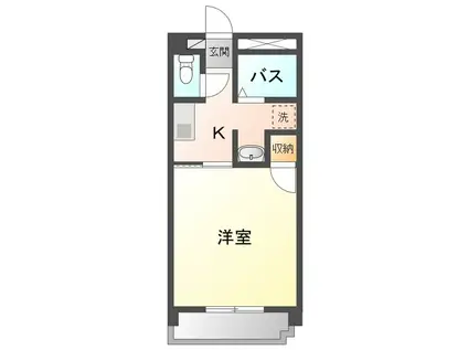 アーリエス原(1K/2階)の間取り写真
