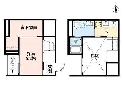 ローレルフォレスタ本陣 (1SK/1階)の間取り写真
