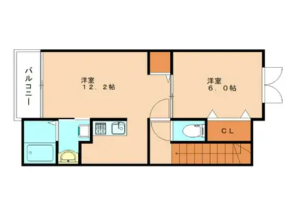 フレシール黒崎(1LDK/3階)の間取り写真