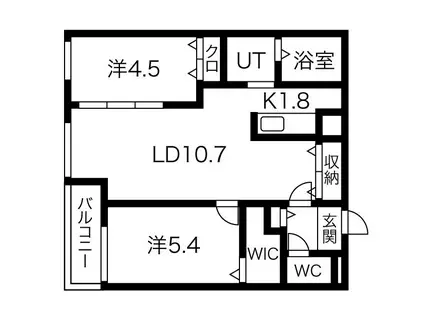 ブランシャールラパルマ本郷通(2LDK/3階)の間取り写真
