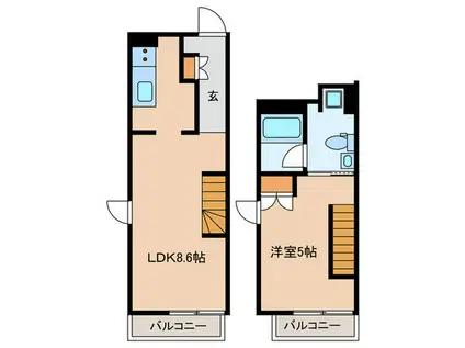 FULLEA若松河田(1LDK/5階)の間取り写真