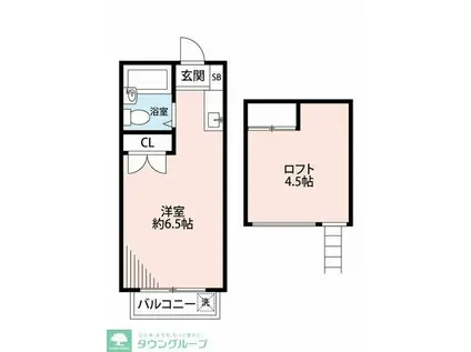 ヴァセロン野寺(ワンルーム/2階)の間取り写真