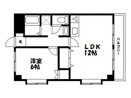 アンシャンテ岡山(1LDK/4階)の間取り写真