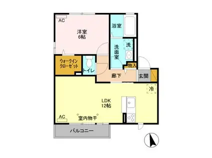 ブランジェ(1LDK/2階)の間取り写真