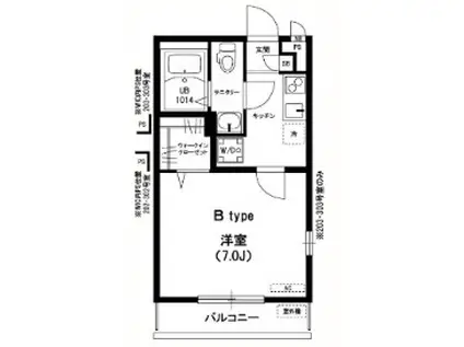 リブリ・立花(1K/2階)の間取り写真