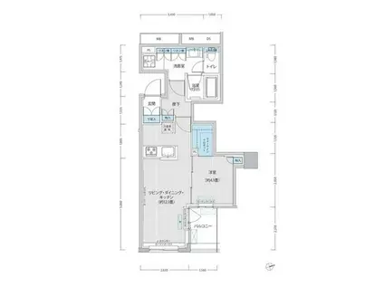 ロディア日本橋茅場町(1LDK/4階)の間取り写真