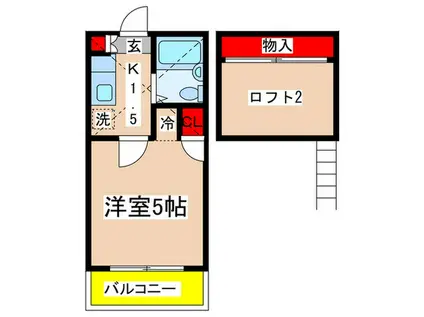 EXSIA日吉(1K/2階)の間取り写真