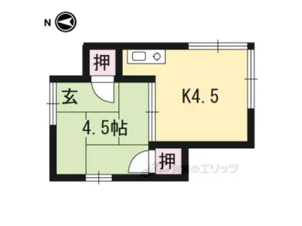 牧定荘(1K/2階)の間取り写真