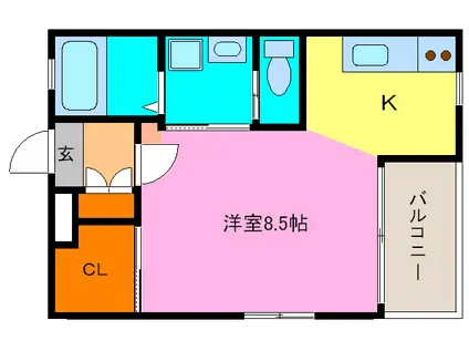 メゾンド銀乃杜Ⅱ(1K/3階)の間取り写真