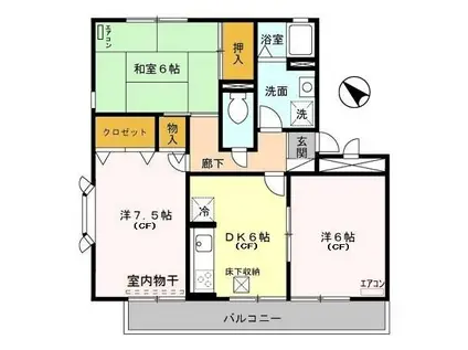 ヴァンベール冨士(3DK/1階)の間取り写真