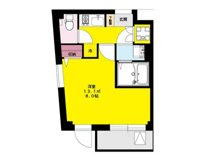 BCASA 綾瀬(1K/2階)の間取り写真