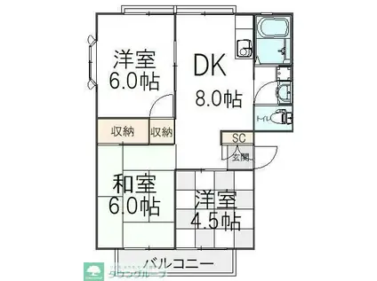MMホーム(3DK/1階)の間取り写真
