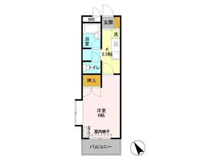 ラポール16(1K/1階)の間取り写真