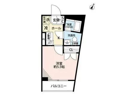 プレール・ドゥーク中野富士見町II(1K/1階)の間取り写真