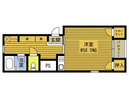 ＪＲ日豊本線 鶴崎駅 徒歩10分 3階建 築37年(ワンルーム/3階)の間取り写真