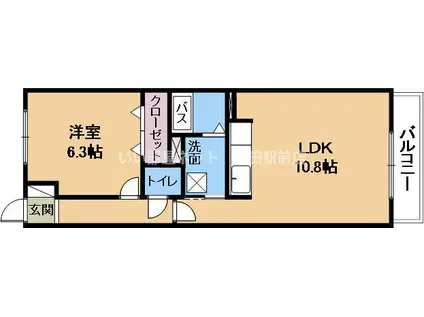 マントヴァーニ(1LDK/2階)の間取り写真