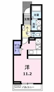シェリールB(ワンルーム/1階)の間取り写真