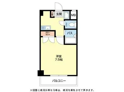 エスポR3(1K/6階)の間取り写真