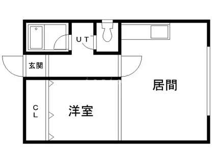 コーポおおとり5号館(1DK/3階)の間取り写真