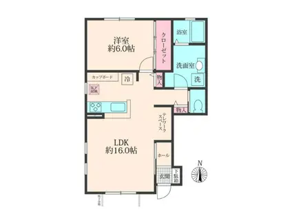 MJメゾン(1LDK/1階)の間取り写真