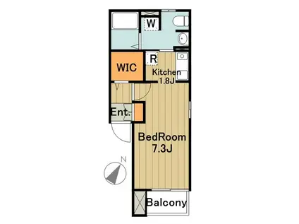 KSプレイス2(1K/2階)の間取り写真