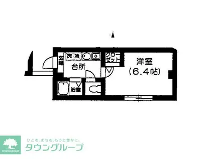 パークハイツ桃井(1K/4階)の間取り写真