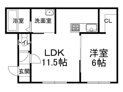 NATURALI(1LDK/1階)の間取り写真
