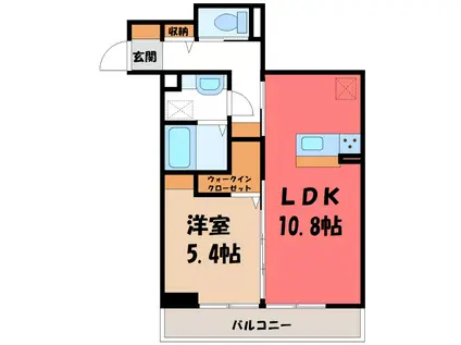 アリビオ前橋(1LDK/2階)の間取り写真