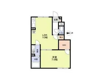 ベリエ花小金井(1LDK/1階)の間取り写真