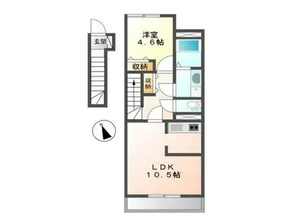 ＪＲ姫新線 本竜野駅 徒歩12分 2階建 築16年(1LDK/2階)の間取り写真