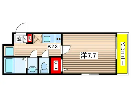 NEXT LIFE 太秦天神川II(1K/1階)の間取り写真