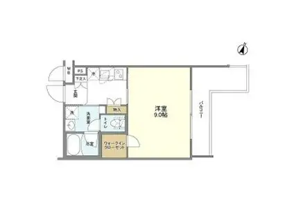 ウェルスクエア芦屋(1K/2階)の間取り写真