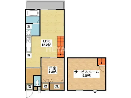 MODERN PALAZZO住吉ヒルズ(1SLDK/2階)の間取り写真