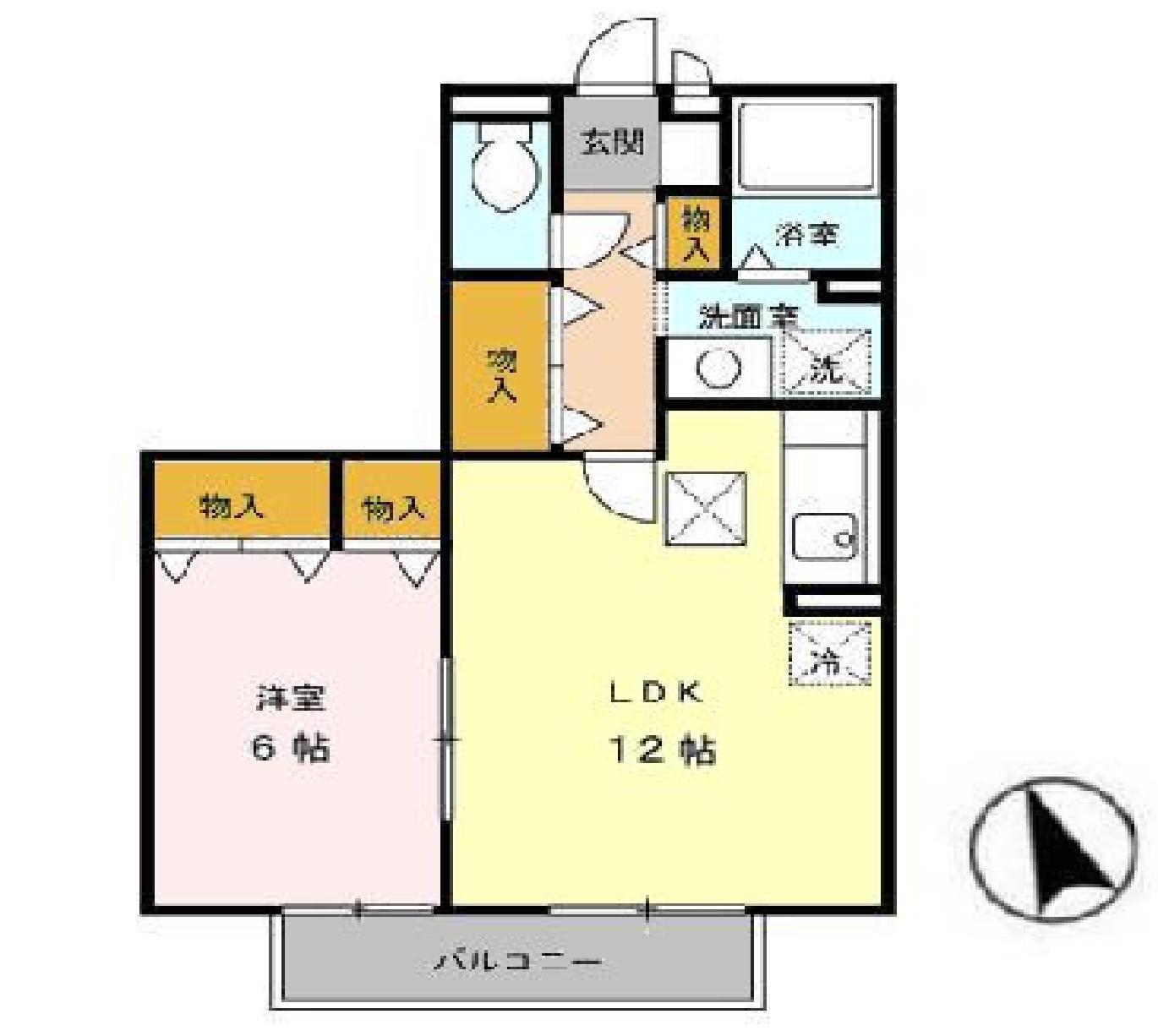 チェリーコート(1LDK/1階)の間取り写真