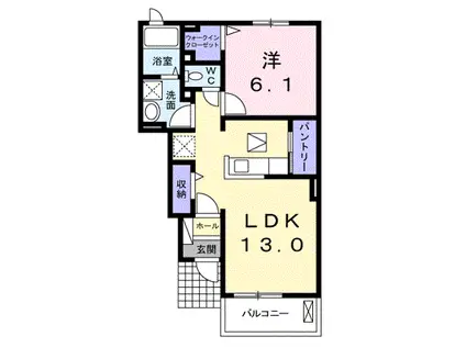 CENTRAL SOLEILI(1LDK/1階)の間取り写真