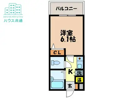 グランピアマンション長崎(1K/5階)の間取り写真