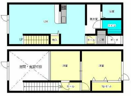 DRY壱番館(2LDK/1階)の間取り写真
