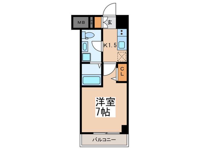 LEXE鷺沼(1K/3階)の間取り写真