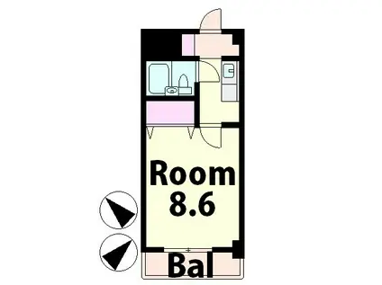 フィルド668(1K/3階)の間取り写真