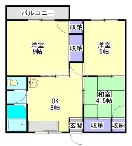 ワシントンハイツ(3DK/1階)の間取り写真