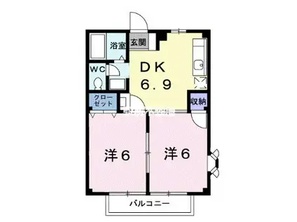 FIORI(2DK/1階)の間取り写真