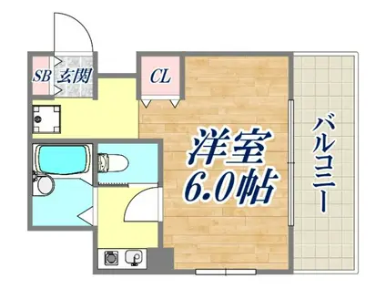 ジョイフル六甲Ⅴ(1K/2階)の間取り写真