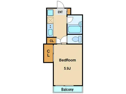 メゾン ド セリッサ(1K/2階)の間取り写真