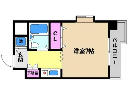 ジョイフル東灘(ワンルーム/3階)の間取り写真