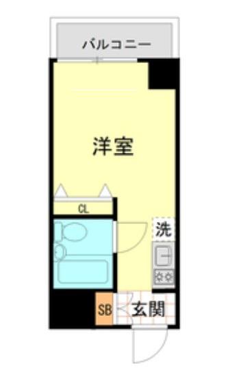 GSハイム麻布十番東山(ワンルーム/6階)の間取り写真